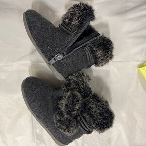 Cozy Black Fur-Lined Kids Boots